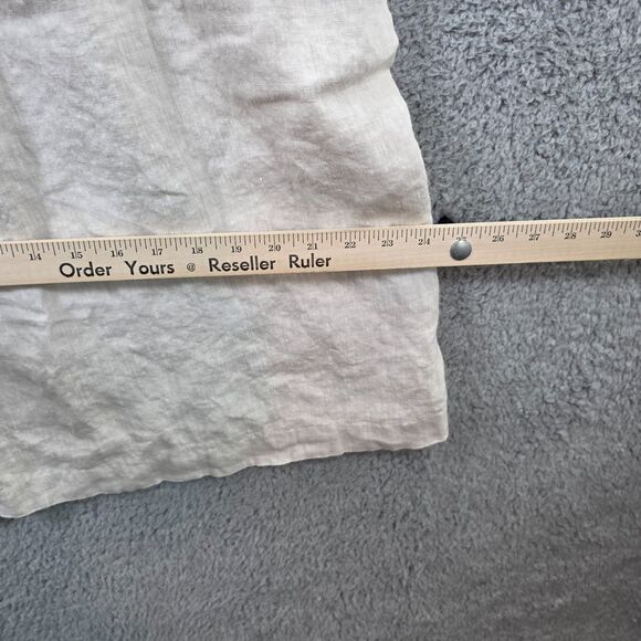 J. McLaughlin Women's Beige Linen Tunic Top Pleated Bodice Short Sleeve Size L - Picture 11 of 12